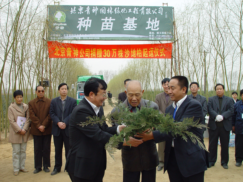 北京一企業(yè)向內(nèi)蒙古捐贈30萬株沙地柏苗木